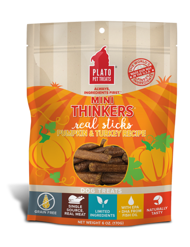 Mini Thinkers Grain Free Pumpkin & Turkey Meat Stick Dog Treats