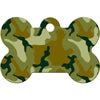 Green Camouflage Dog Tag, Large Bone