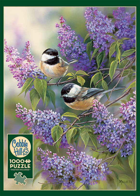 CHICKADEES AND LILACS 1,000 PIECE PUZZLE